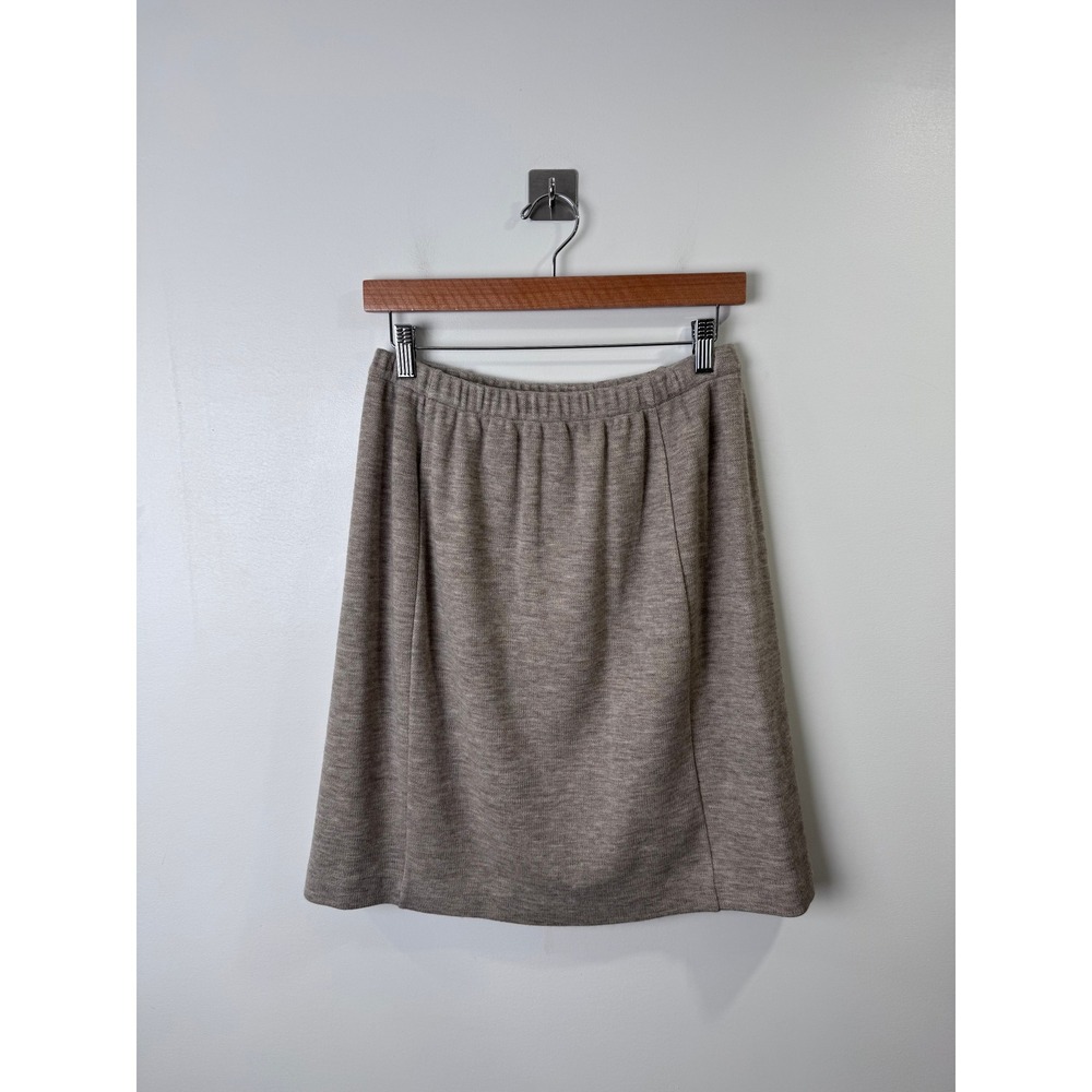 Missoni Women Tan Wool Knit A-Line Elastic Waist Skirt Size IT46 US10 XL